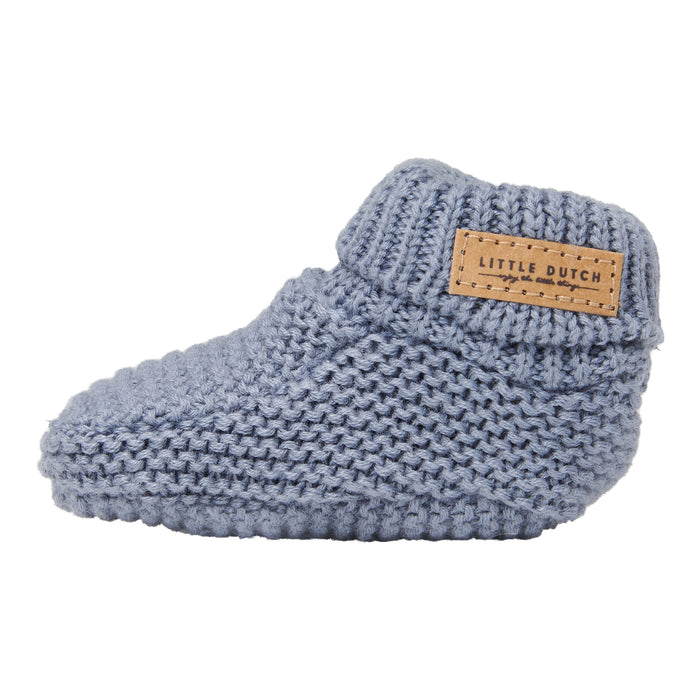 Strick Schuhe Baby blau | Little Dutch