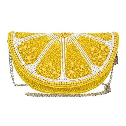 Tart Beaded Lemon Crossbody Handbag