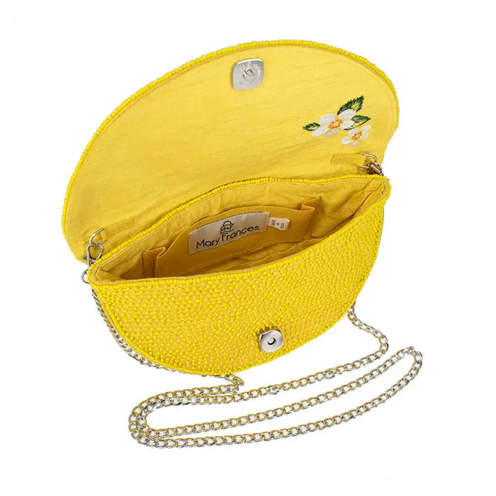 Tart Beaded Lemon Crossbody Handbag