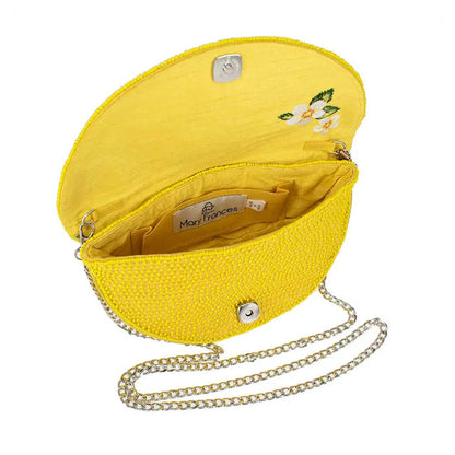Tart Beaded Lemon Crossbody Handbag