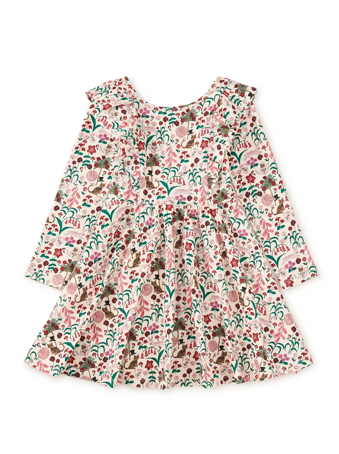 Tea Collection Ruffle Shoulder Ballet Dress in Tea Party Floral