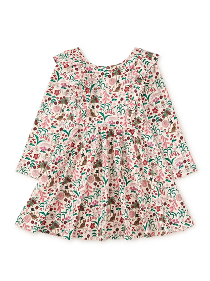 Tea Collection Ruffle Shoulder Ballet Dress in Tea Party Floral