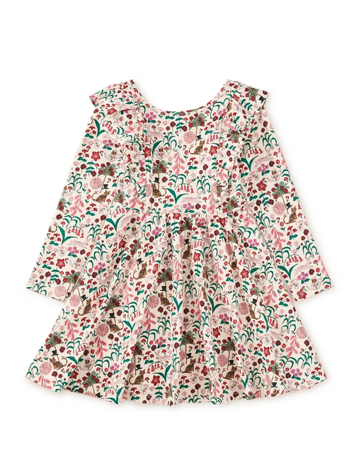Tea Collection Ruffle Shoulder Ballet Dress in Tea Party Floral