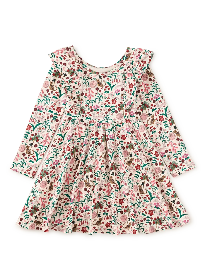 Tea Collection Ruffle Shoulder Ballet Dress in Tea Party Floral