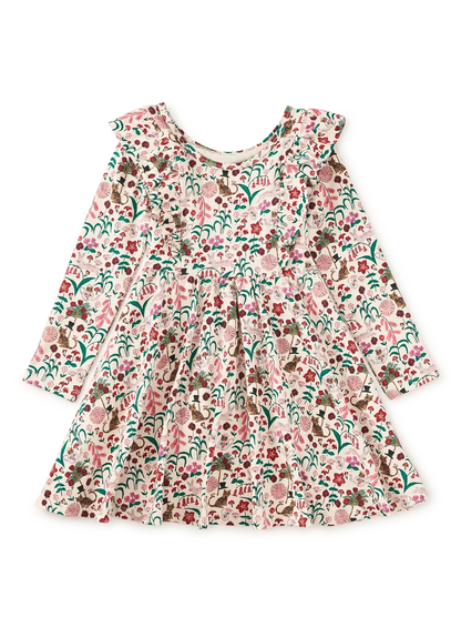 Tea Collection Ruffle Shoulder Ballet Dress in Tea Party Floral