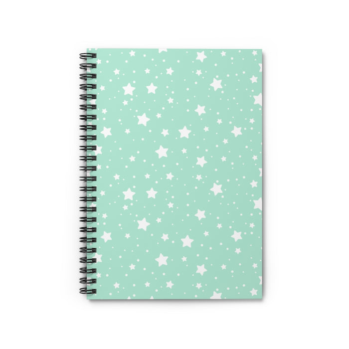Teal Stars Spiral Lined Notebook