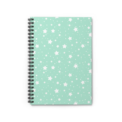Teal Stars Spiral Lined Notebook