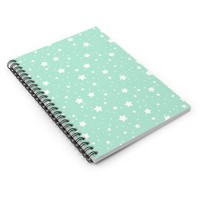 Teal Stars Spiral Lined Notebook