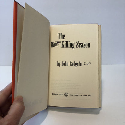 The Killing Season by John Redgate 1967 With Original Dust Jacket