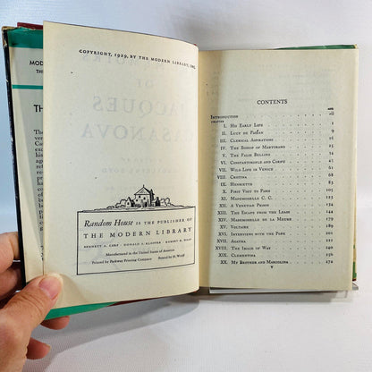 The Memoirs of Casanova edited by Madeleine Boyd 1929 A Modern Library Book Vintage Book