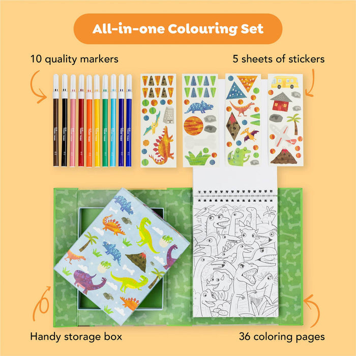 Tiger Tribe Dinosaur Coloring Set