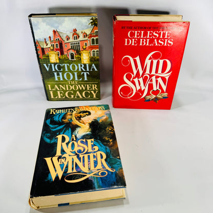 Victorian Romance & Gothic Book Bundle — The Landower Legacy, Wild Swan, A Rose in Winter (1982–1984) — Holt, De Blasis, Woodiwis