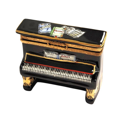 Vivaldi Black Upright Piano Box Porcelain Limoges Music LIMOGES BOXES dance French Trinket Box