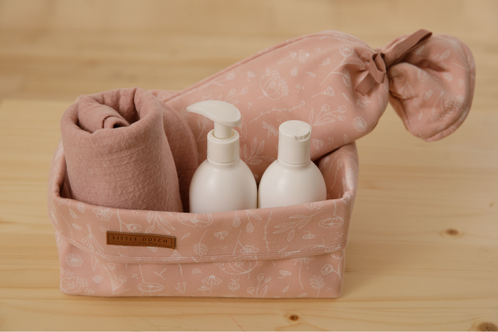 Little Dutch Wärmflaschenbezug Wild Flowers Pink – rosa Bezug mit floralem Muster als wärmendes Baby- und Kindergeschenk