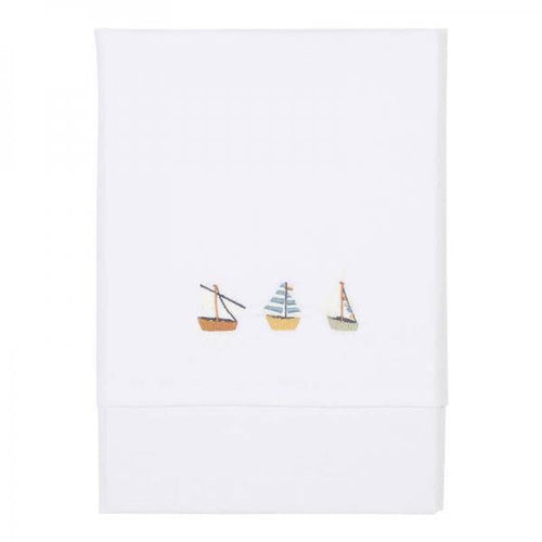 Wiegenlaken Sailors Bay bestickt | Little Dutch