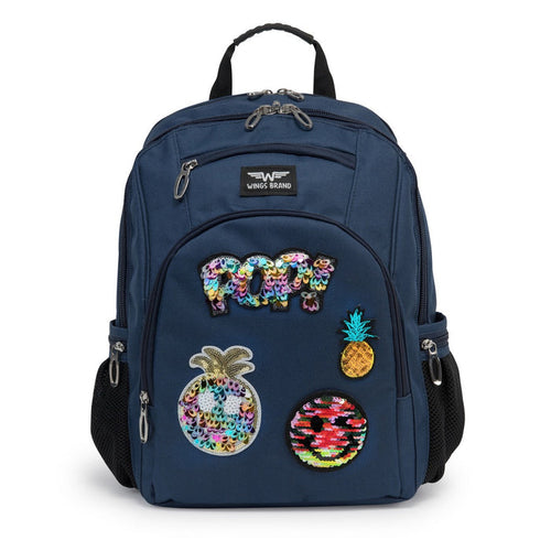 WINGS children’s 19L school backpack with pencil case and POPY patches
