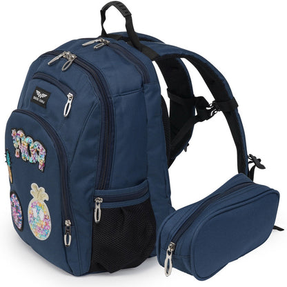 WINGS children’s 19L school backpack with pencil case and POPY patches