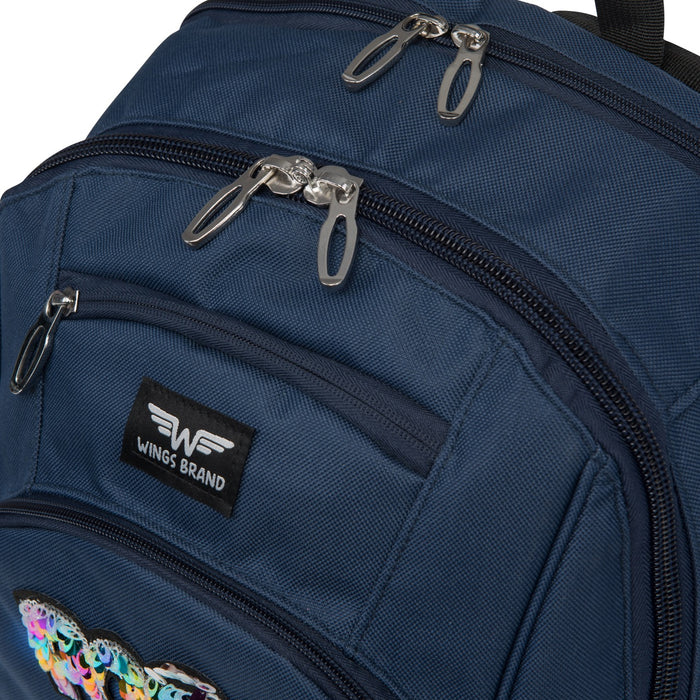 WINGS children’s 19L school backpack with pencil case and POPY patches
