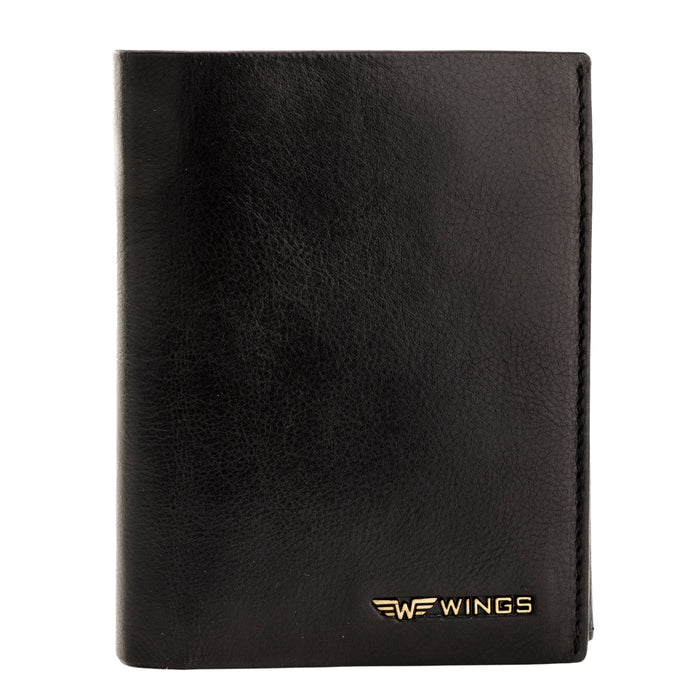 WINGS Men's Bovine Leather Wallet Black