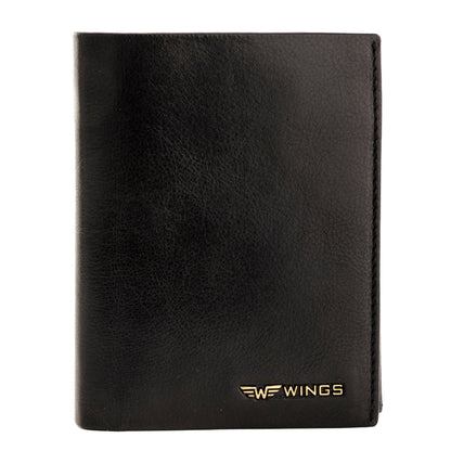 WINGS Men's Bovine Leather Wallet Black
