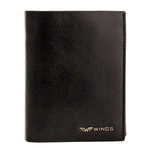 WINGS Men's Bovine Leather Wallet Black