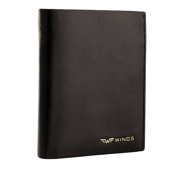 WINGS Men's Bovine Leather Wallet Black