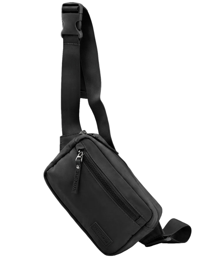WINGS SOLENNE lightweight urban waist bag, BLACK