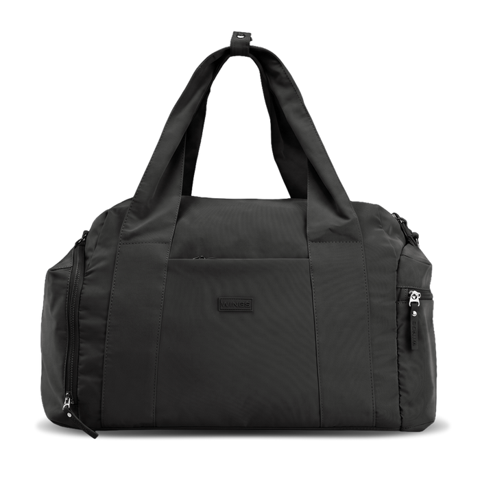 WINGS SOLENNE sports bag with shoe pocket and suitcase strap BLACK