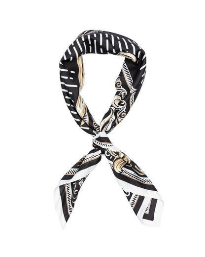WINGS women's scarf 90x90 cm baroque pattern black