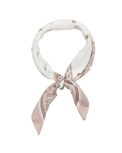 WINGS women's scarf beige 90x90 cm elegant oriental pattern