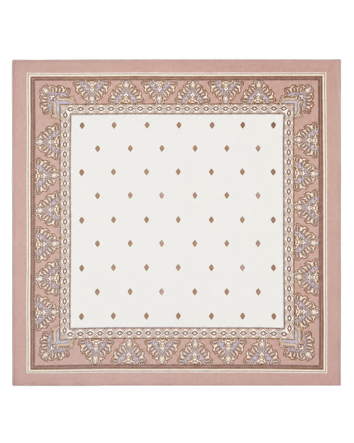 WINGS women's scarf beige 90x90 cm elegant oriental pattern