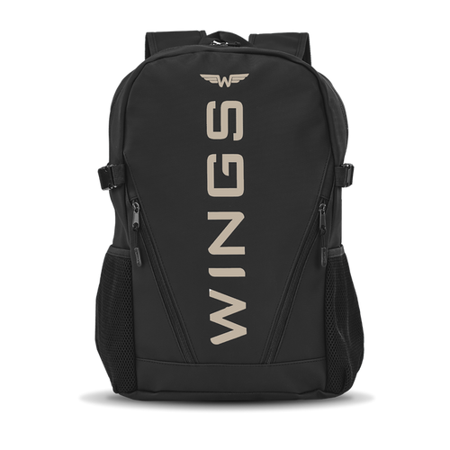 WINGS Youth School Backpack 23L for a 17-Inch Laptop with Side Pockets, BLACK