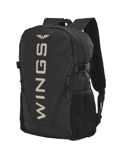 WINGS Youth School Backpack 23L for a 17-Inch Laptop with Side Pockets, BLACK
