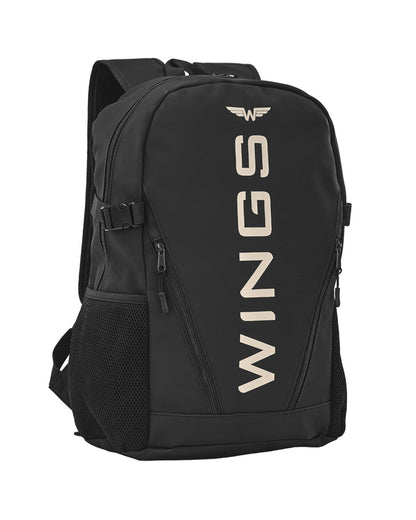 WINGS Youth School Backpack 23L for a 17-Inch Laptop with Side Pockets, BLACK