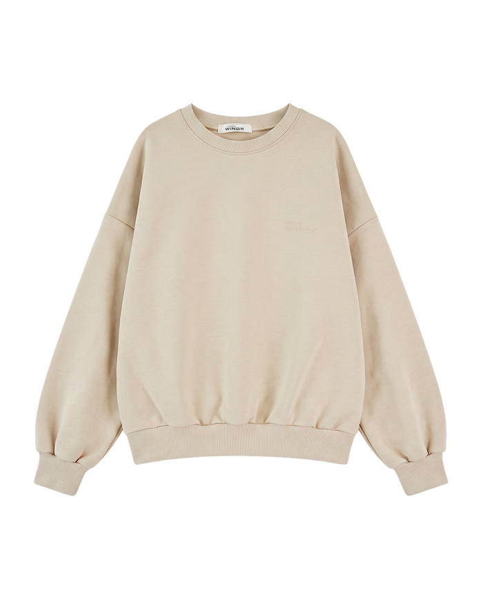 Women's oversized CREWNECK sweatshirt UNLEASH WINGS BEIGE
