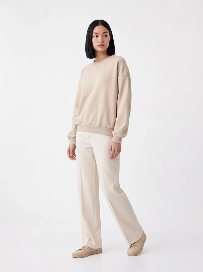 Women's oversized CREWNECK sweatshirt UNLEASH WINGS BEIGE