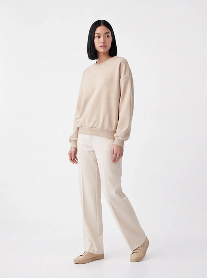Women's oversized CREWNECK sweatshirt UNLEASH WINGS BEIGE