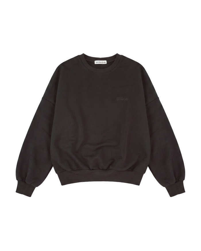 Women's oversized CREWNECK sweatshirt UNLEASH WINGS BLACK