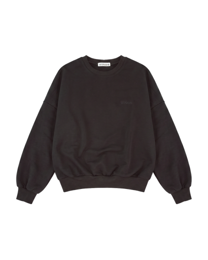 Women's oversized CREWNECK sweatshirt UNLEASH WINGS BLACK