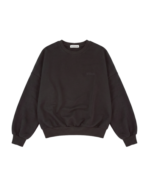 Women's oversized CREWNECK sweatshirt UNLEASH WINGS BLACK