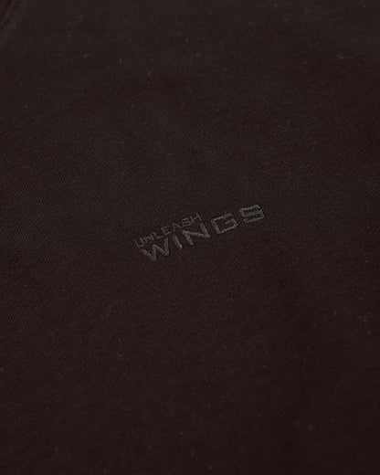 Women's oversized CREWNECK sweatshirt UNLEASH WINGS BLACK