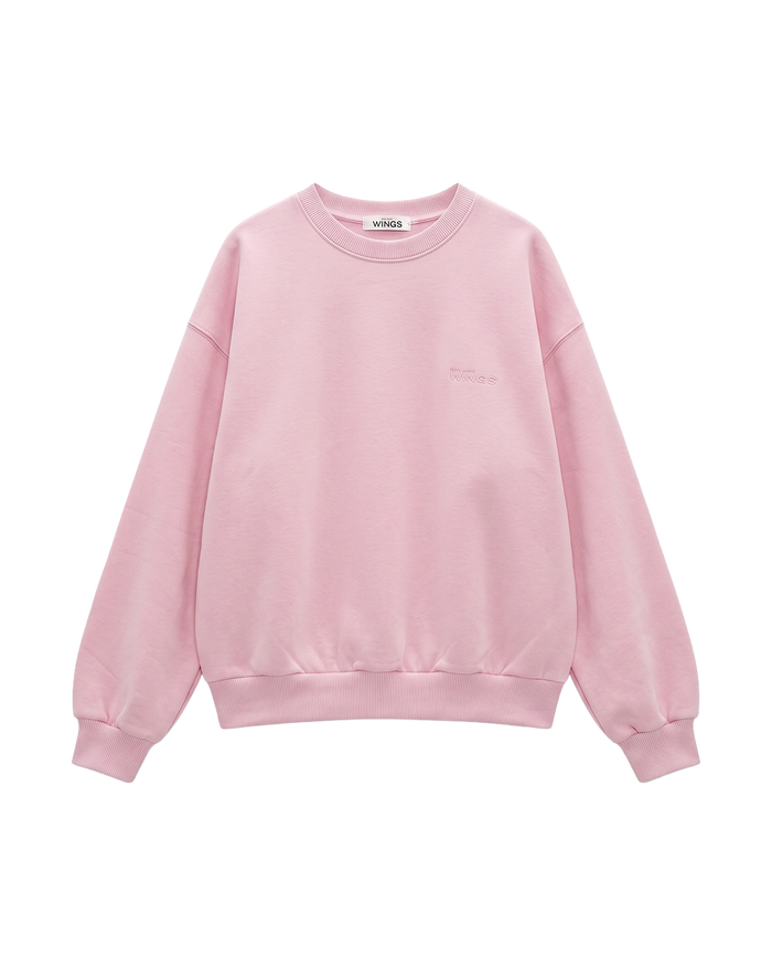 Women's oversized CREWNECK sweatshirt UNLEASH WINGS PINK