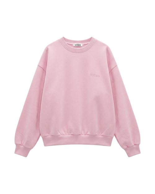 Women's oversized CREWNECK sweatshirt UNLEASH WINGS PINK
