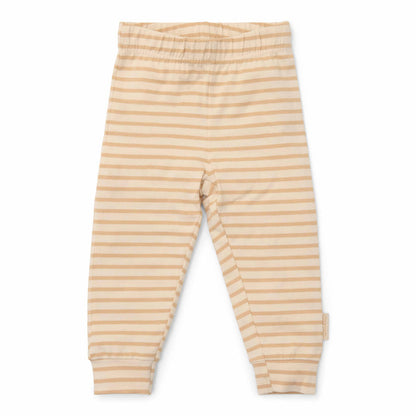 Baby-Schlafanzug Baby Goose von Little Dutch in neutralen Sandtönen – zweiteiliges Set aus Bio-Baumwolle